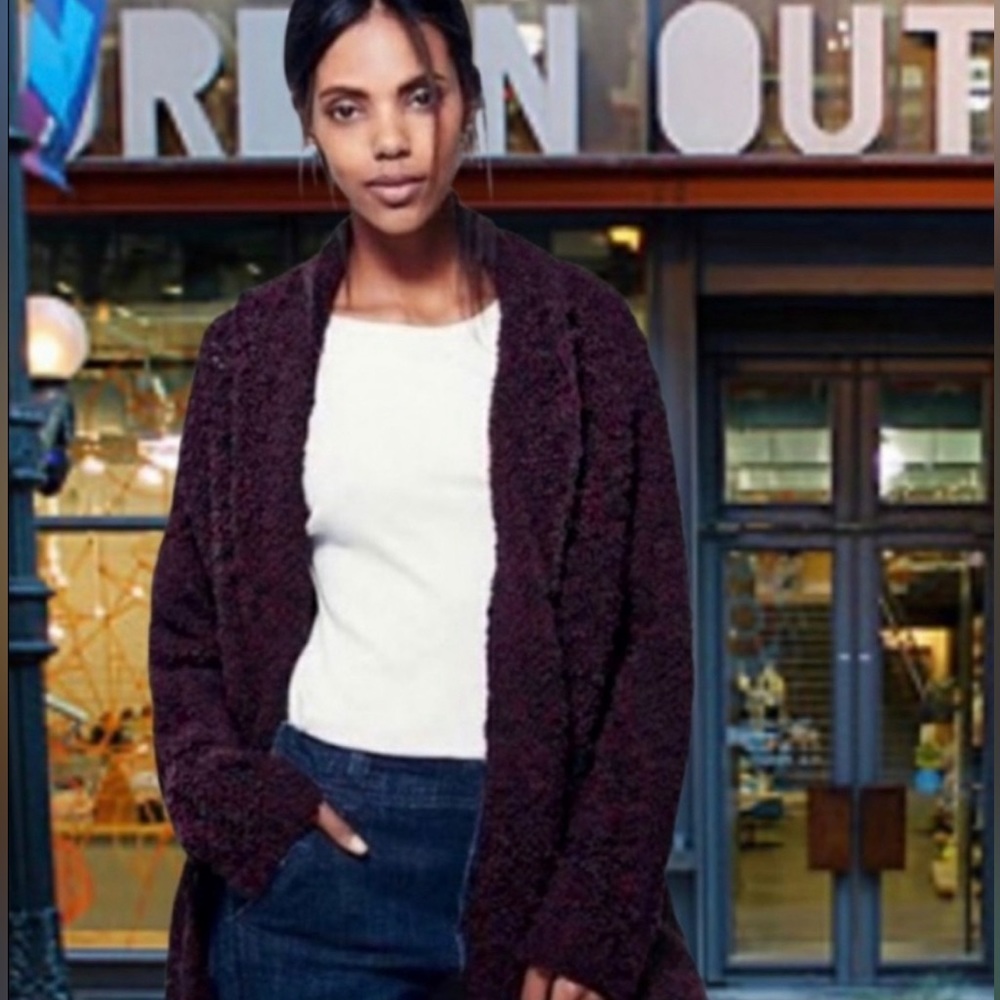 Free People - Chunky Knit Plum Cardigan